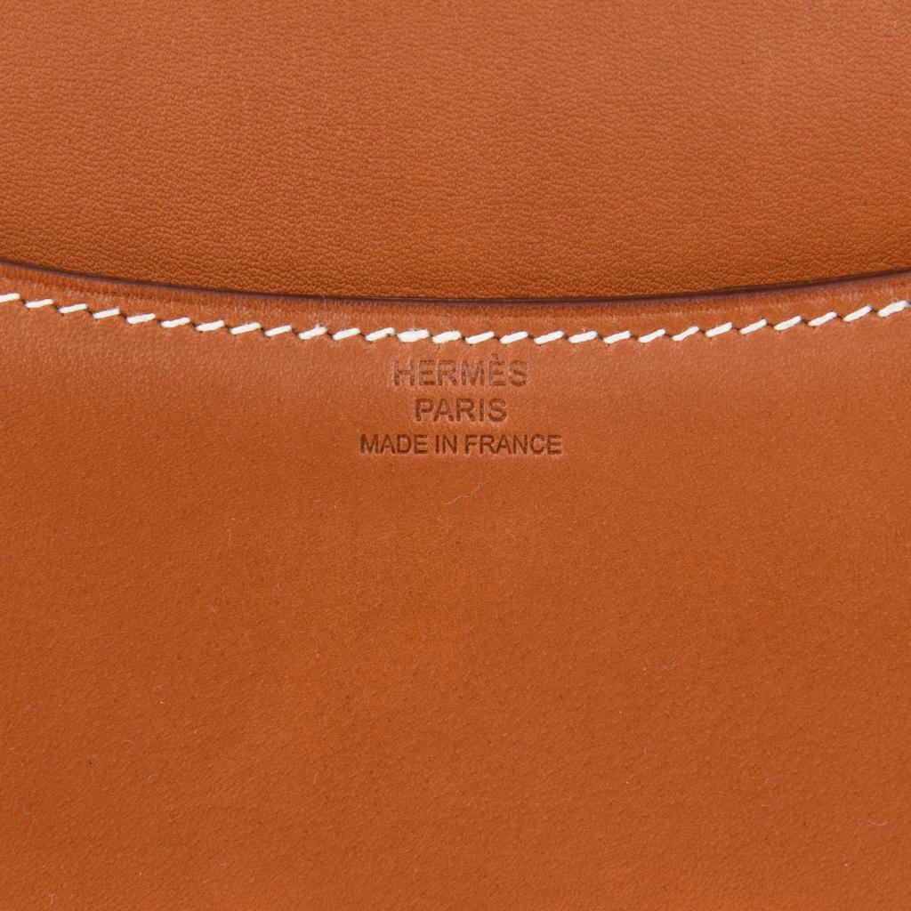 Women's Hermes Constance Bag 18 Fauve Barenia Leather Gold Hardware
