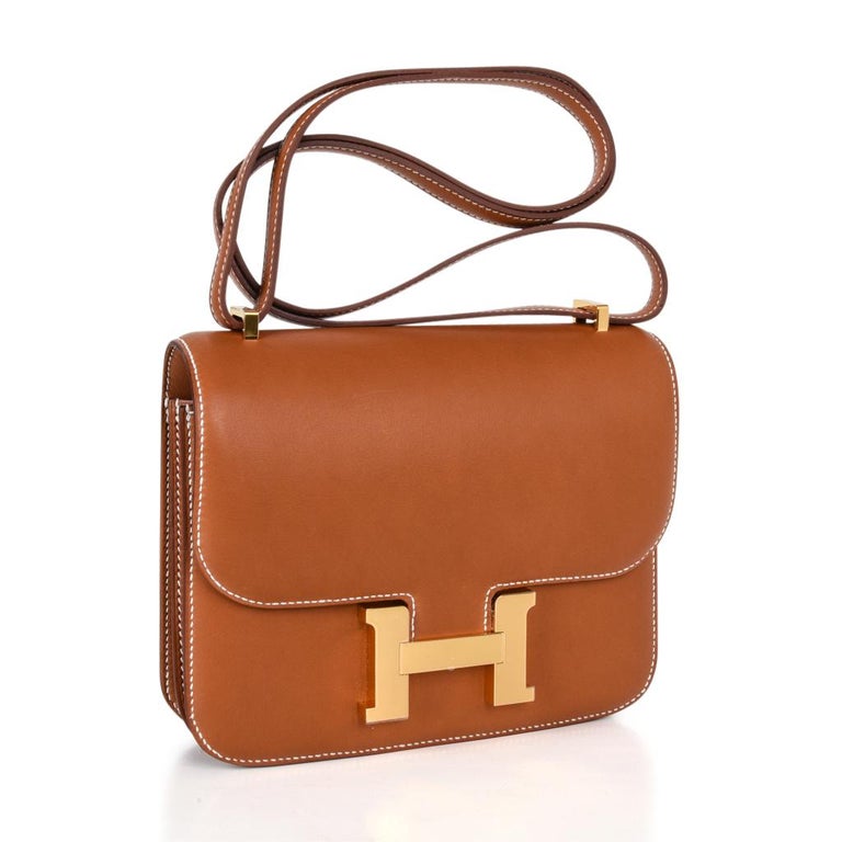 Hermes Constance Bag 18 Rare Fauve Barenia Leather Gold Hardware For Sale at 1stdibs