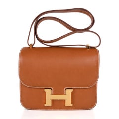 Hermes Constance Bag 18 Fauve Barenia Leather Gold Hardware