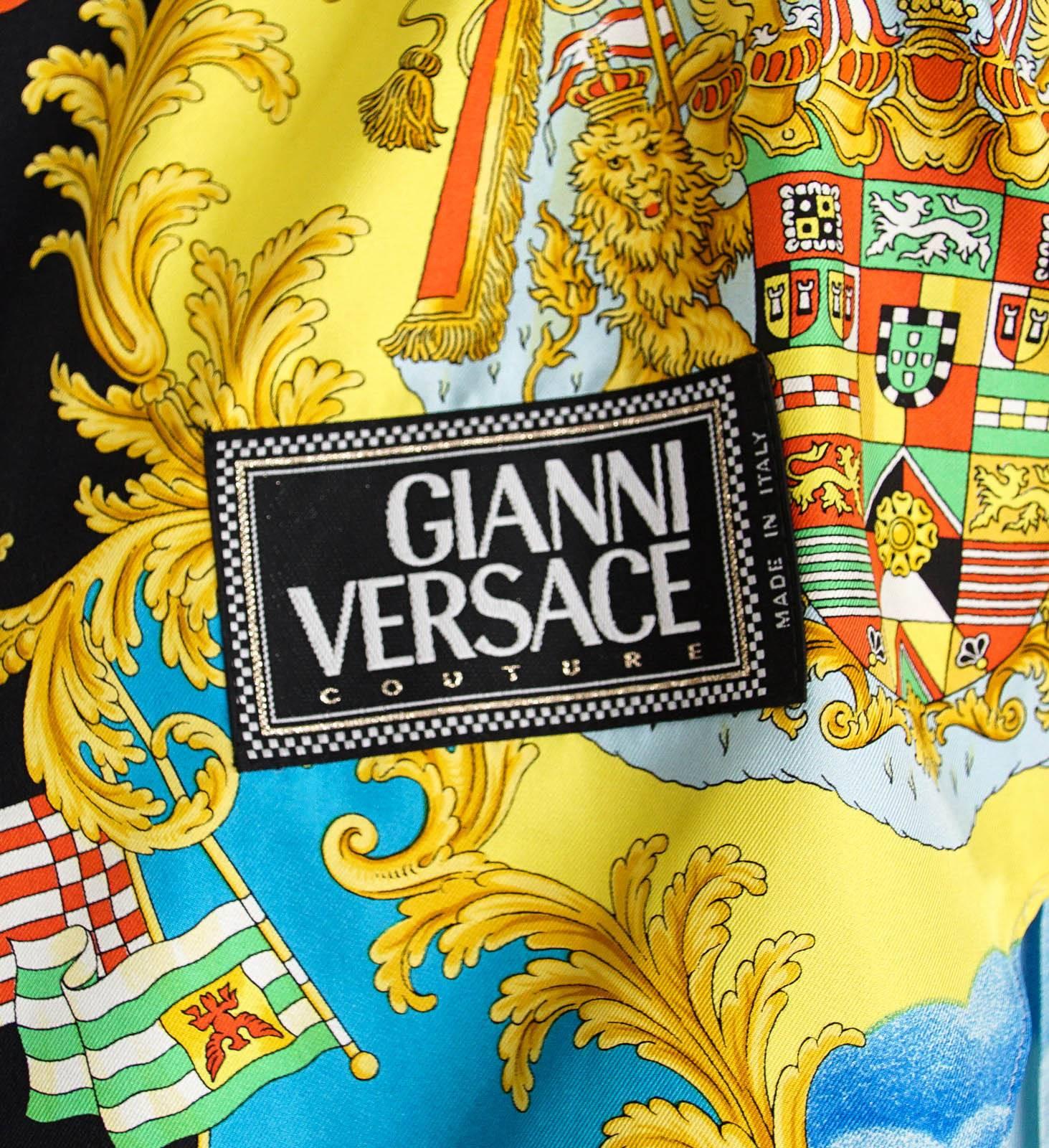 Gianni Versace Couture Jacket Exceptional Vintage Scarf Print  38 / 4 2