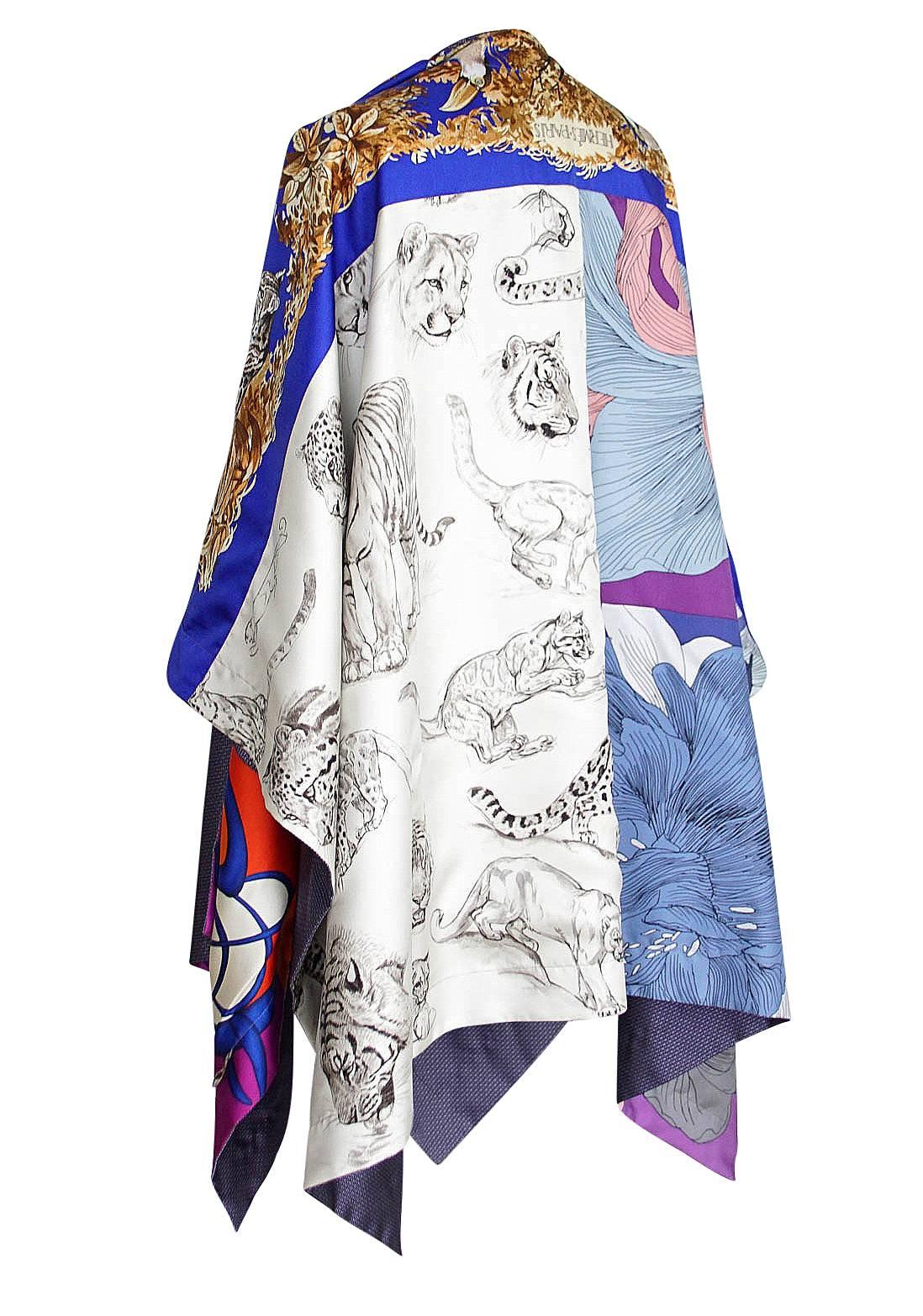 Hermes One of a Kind Cape with Combined Scarf Prints New w/box  In New Condition In Miami, FL