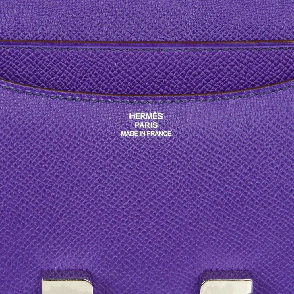 Hermes Constance 18 Bag Crocus Purple Epsom Leather Palladium Very Rare 2