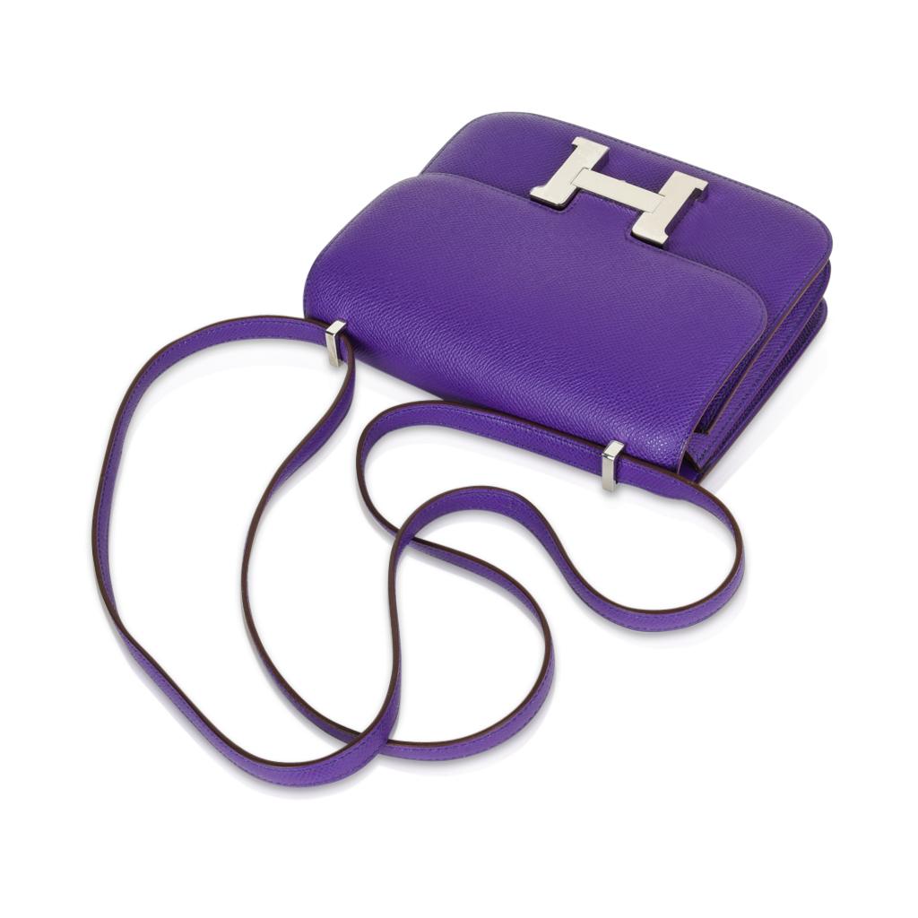 Hermes Constance 18 Bag Crocus Purple Epsom Leather Palladium Very Rare In New Condition In Miami, FL