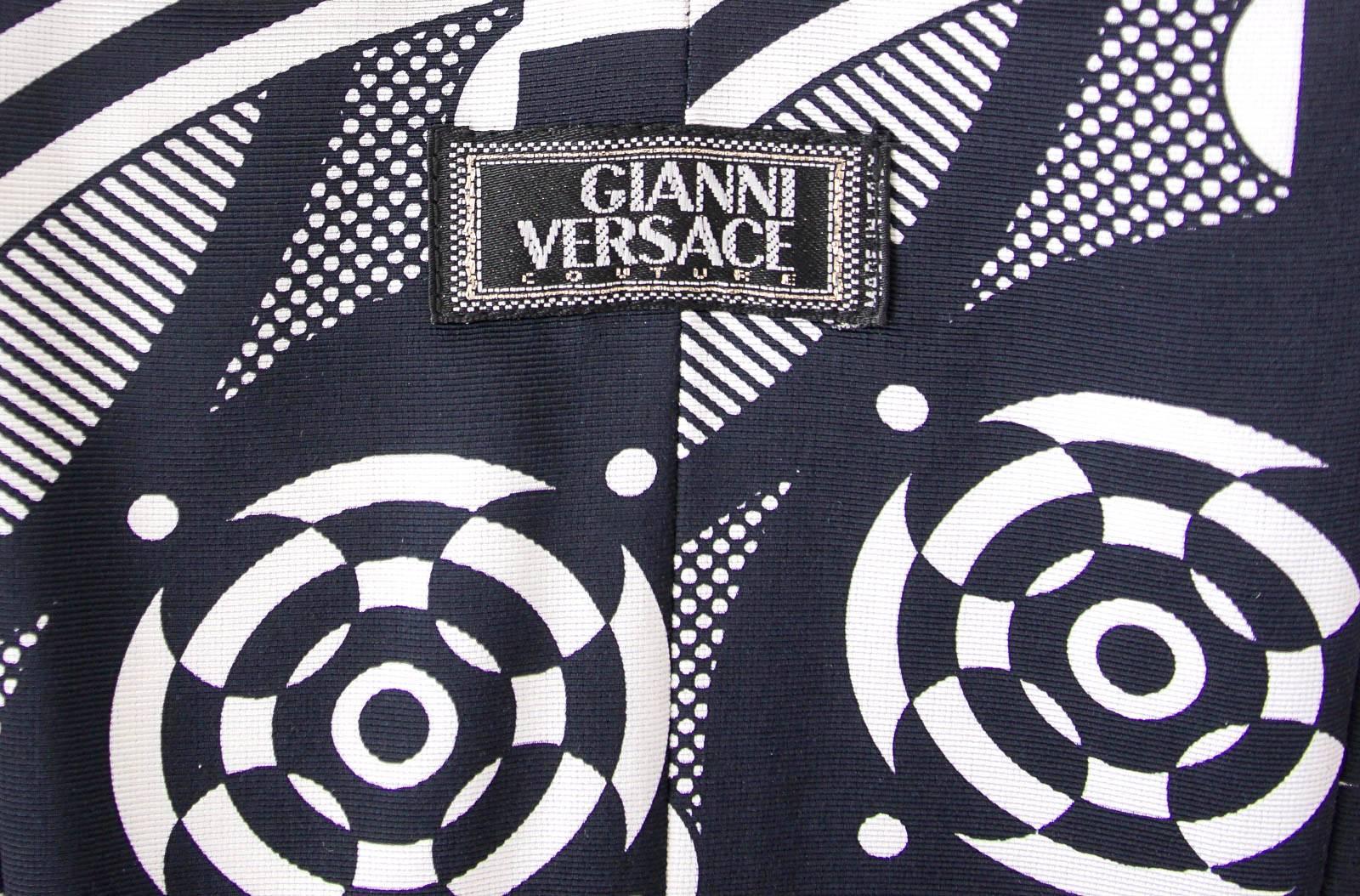 Gianni Versace Couture Vintage Bustier Black and White  38 / 4   2