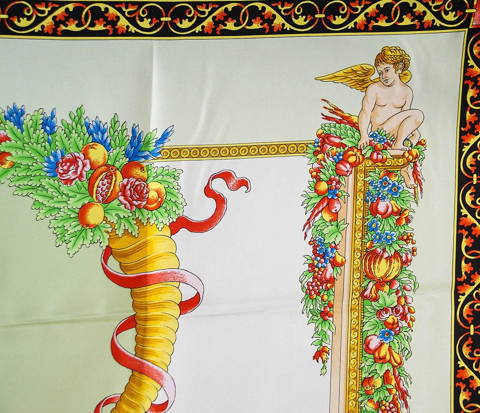 Gianni Versace Atelier Scarf Exquisite Garden Print Silk  2