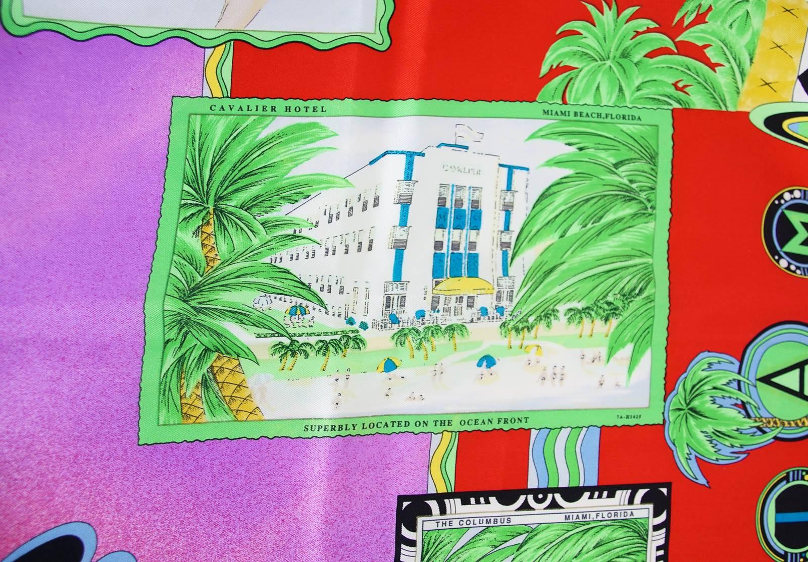 Gianni Versace Atelier Scarf Rich Miami Beach Motif  New 2
