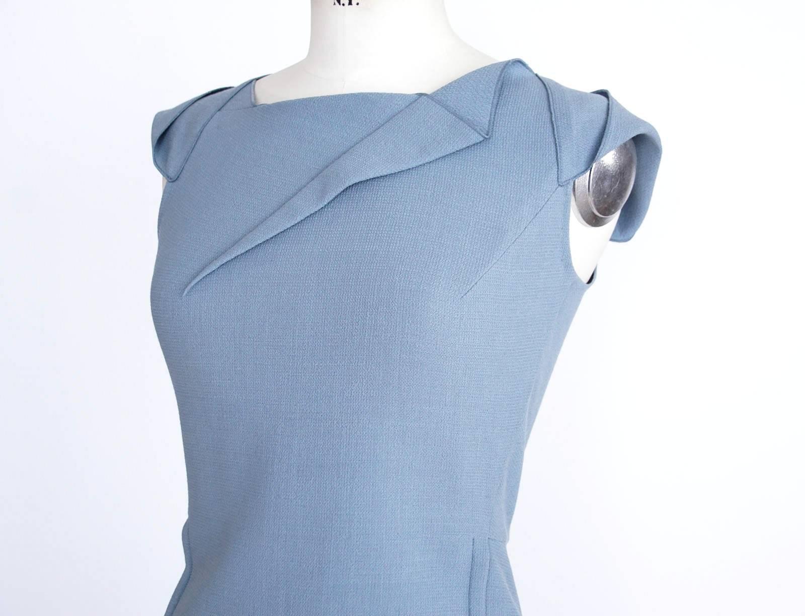 Women's Roland Mouret Dress Blue Gray Exceptionally Styled  8
