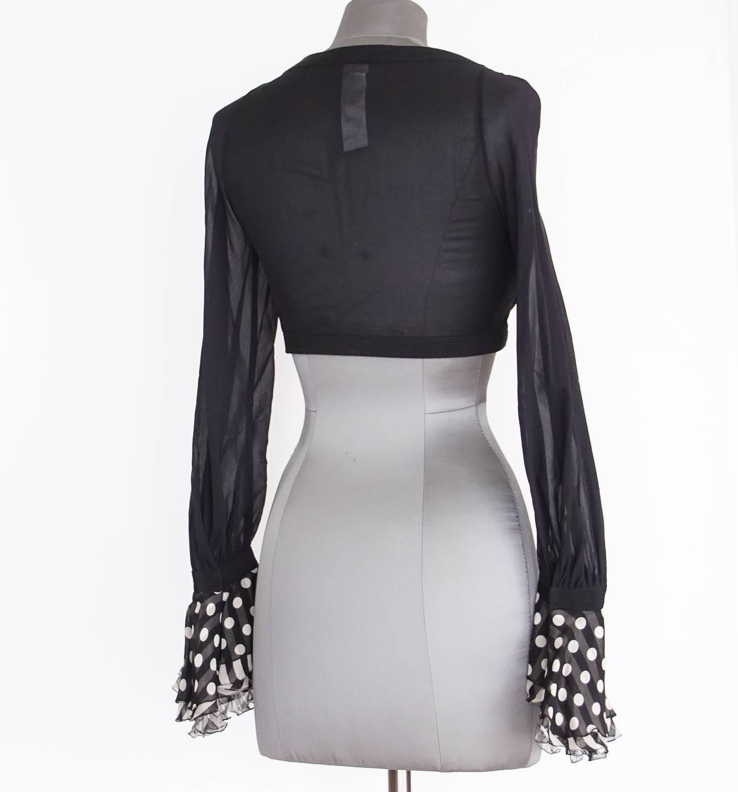Gianni Versace Couture Vintage Bra Top w/ Fabulous Ruffle Cuffs  40 / 6 4