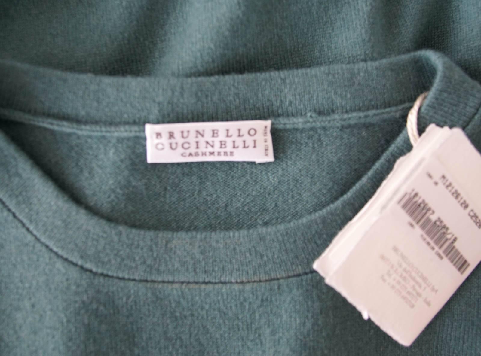 Brunello Cucinelli Sweater Teal Cashmere Crewneck Unique Waist Detail S Nwt 1