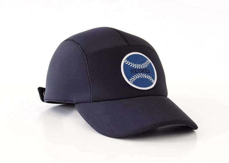 Hermes Hat Men's Limited Edition Baseball Cap Black Blue Baseball
