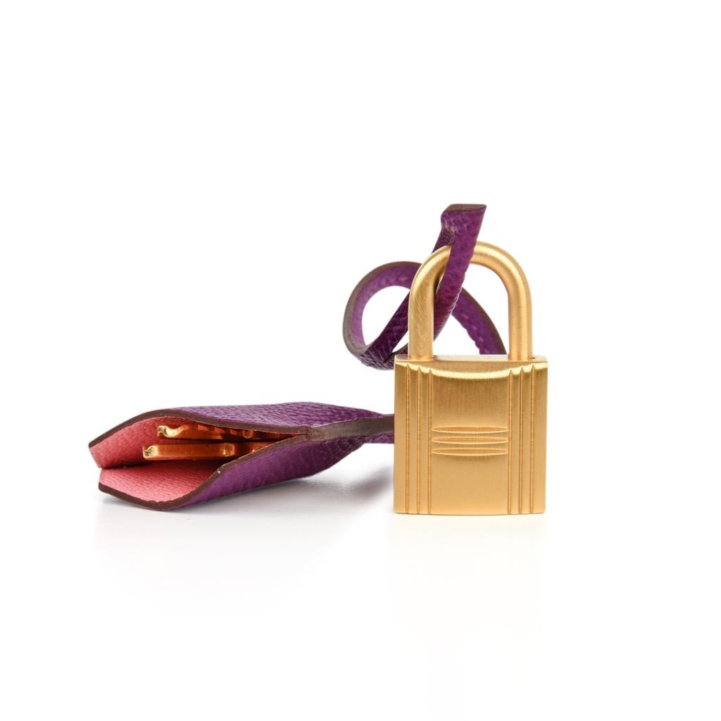 Purple Hermes Kelly 28 Bag HSS Anemone Pink Retourne Epsom Brushed Gold 