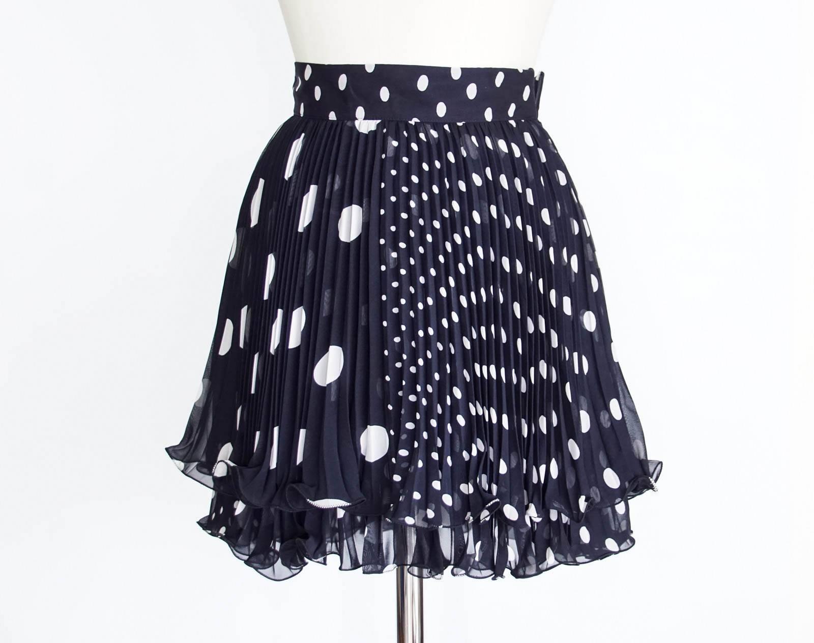 pink and white polka dot skirt