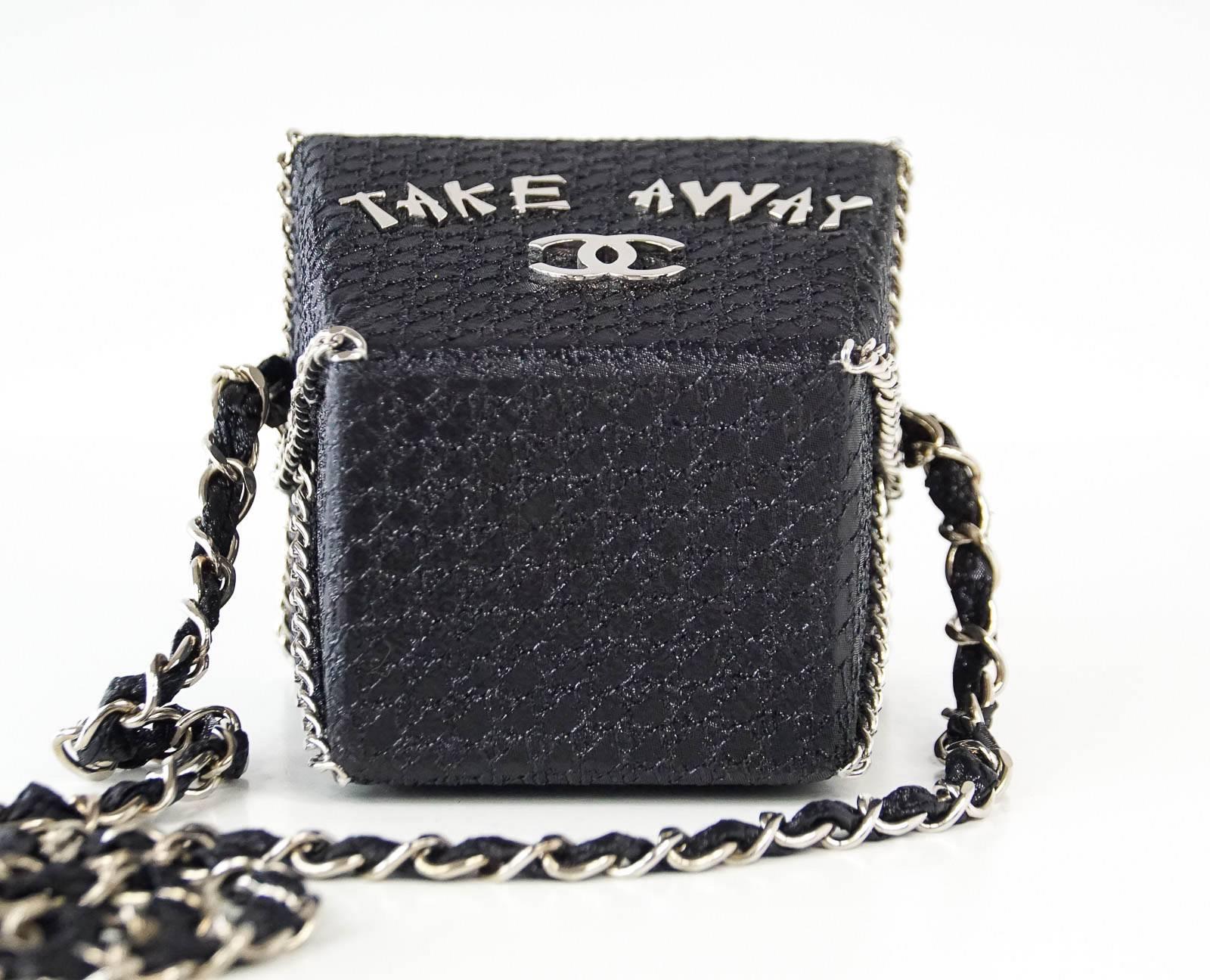 Black Chanel Take Away Box Bag Rare Limited Edition Runway Shanghai Collection
