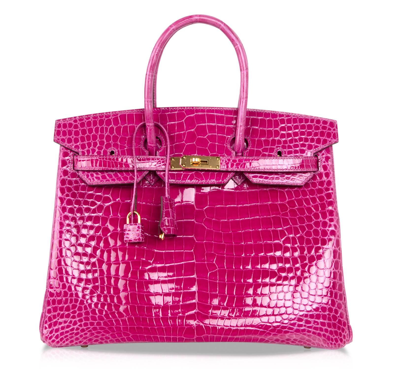 Hermes Scheherazade Porosus Crocodile Gold Hardware Birkin 35 Bag   3