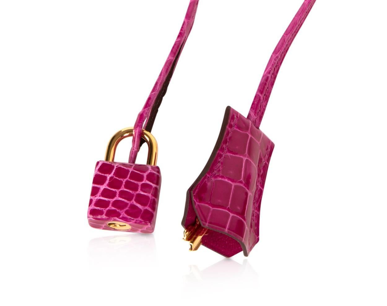 Hermes Scheherazade Porosus Crocodile Gold Hardware Birkin 35 Bag In New Condition In Miami, FL