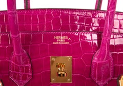 Hermes Scheherazade Porosus Crocodile Gold Hardware Birkin 35 Bag