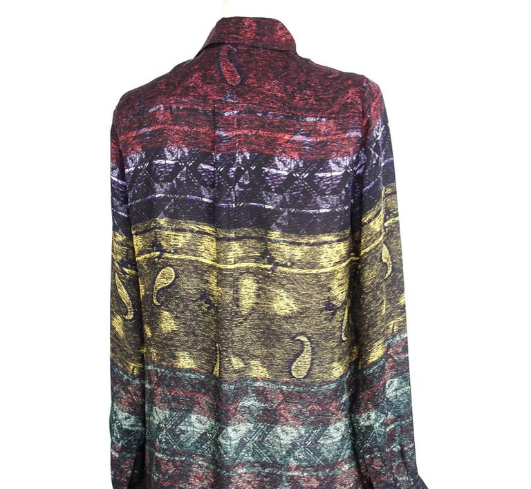 Mary Katrantzou Top Silk Tunic Paisley Design XS For Sale at 1stDibs
