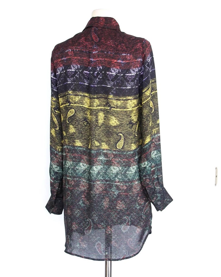 Mary Katrantzou Top Silk Tunic Paisley Design XS For Sale at 1stDibs