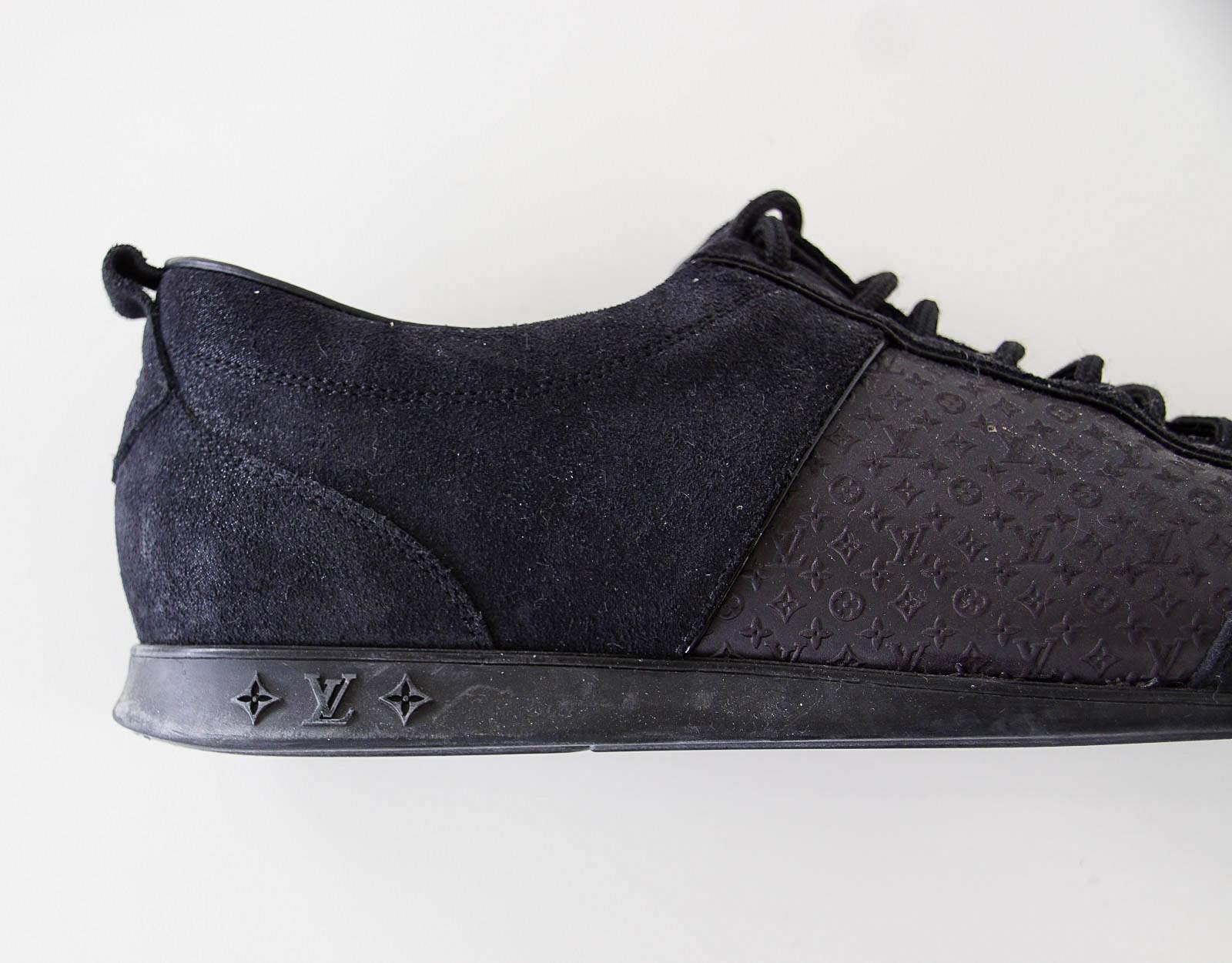 Louis Vuitton Sneaker Monogram Leather Black Suede  39 / 9 1