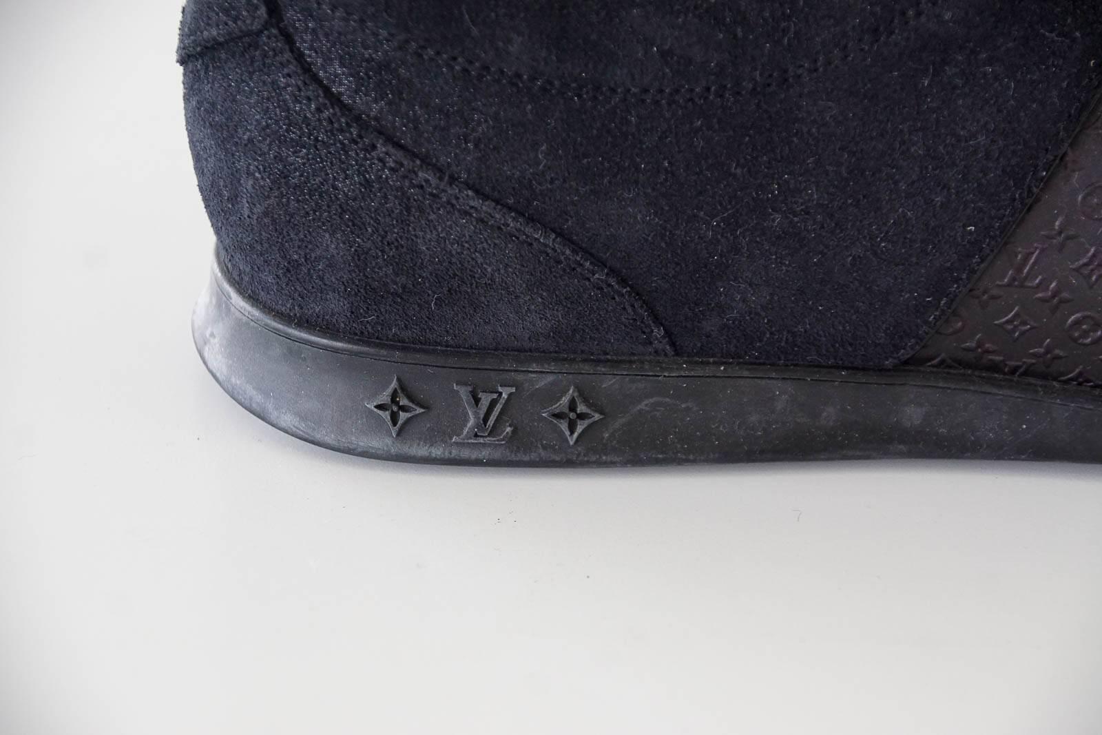 Louis Vuitton Sneaker Monogram Leather Black Suede  39 / 9 3