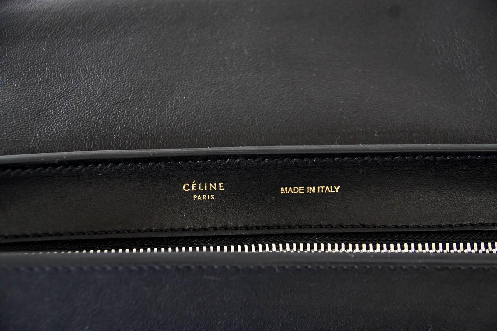 Celine Bag Trapeze Medium Tri Colour Black Brown Leather with Blue Suede 2