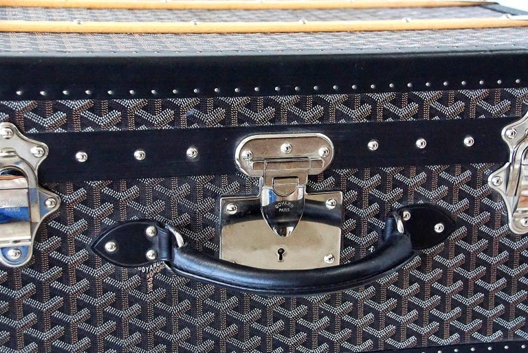 GOYARD Palace 70 Travel Trunk Handbag Purse Black PVC No.022 12003 94936