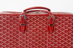 Goyard Soft Red Signature Monogram Majordome 50 Palladium Fittings Suitcase