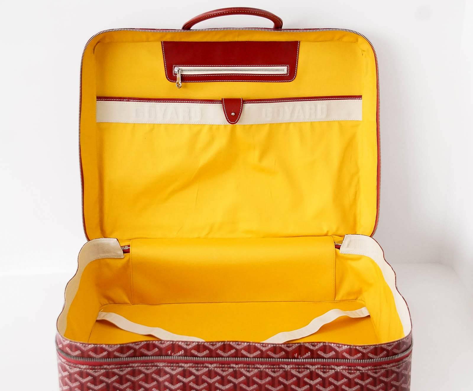 Goyard Soft Red Signature Monogram Majordome 50 Palladium Fittings Suitcase  1