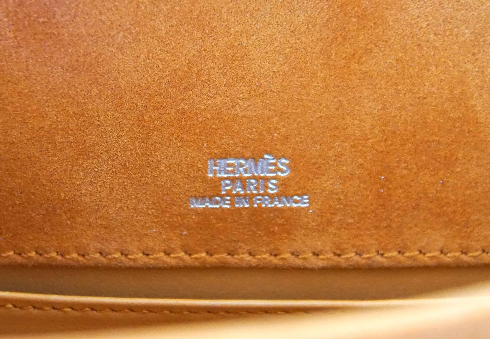 Hermes Kelly Pochette Rare Orange Doblis Palladium Hardware 2