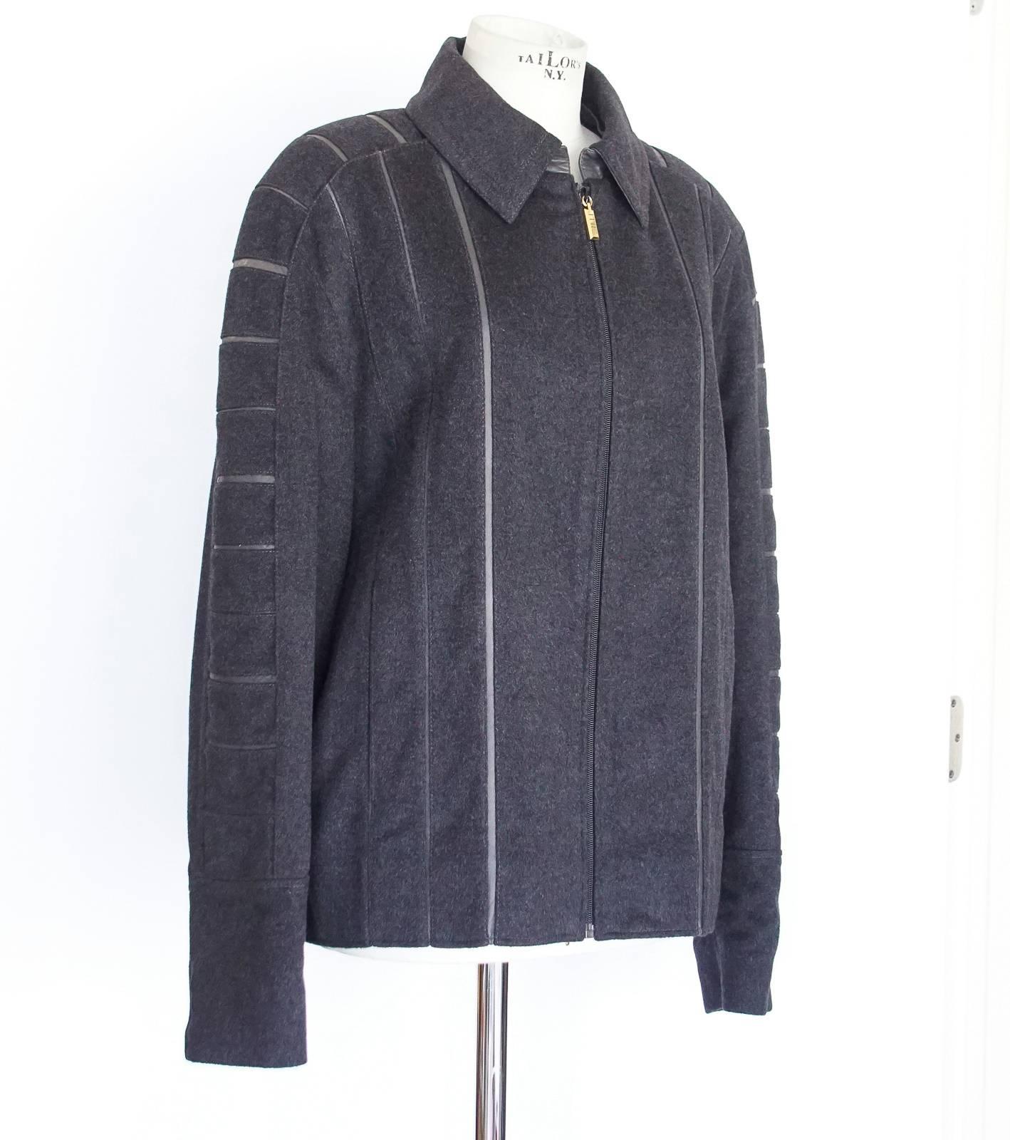 Zilli Men's Bomber Grey Cashmere Jacket  54 1