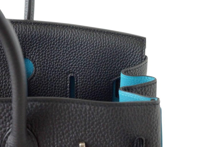 Hermes Birkin 35 Bag Black Turquoise Bi Color Hss Brushed Palladium Hermes Birkin 35 Bag Black Turquoise Bi Color Hss Brushed Palladium In New Condition For