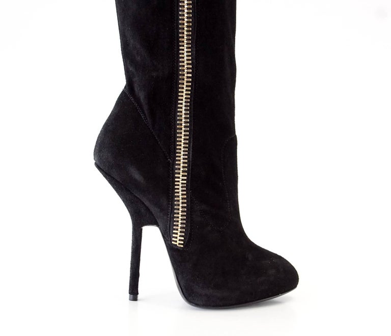 Giuseppe Zanotti Over the Knee Suede Dramatic Boot 37 / 7 New w/ Box ...