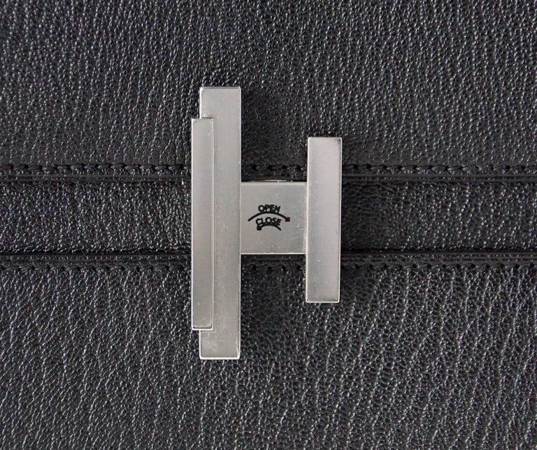 Hermes Cinhetic Runway Black Chevre Palladium Limited Edition Bag For ...
