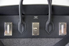Hermes Birkin Rare 50 Bag Hac Gris Moyen Grey Todoo Feutre Black Togo Palladium