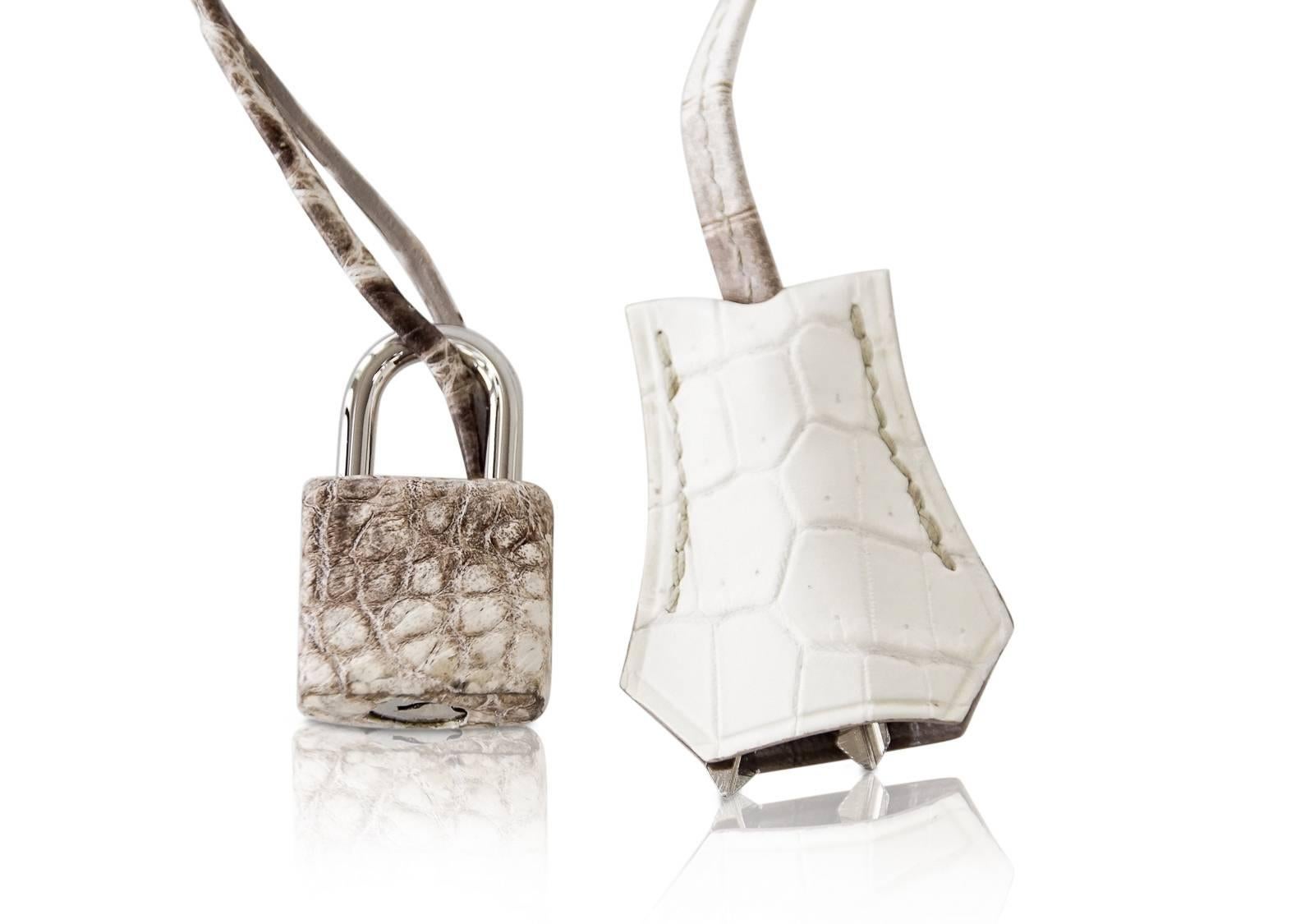 Gris Hermes Birkin 30 Sac Exquisite Blanc Himalaya Palladium Hardware