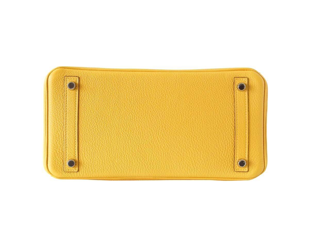 Women's Hermes Birkin 30 Bag Soleil Sun Yellow Togo Palladium Hardware 