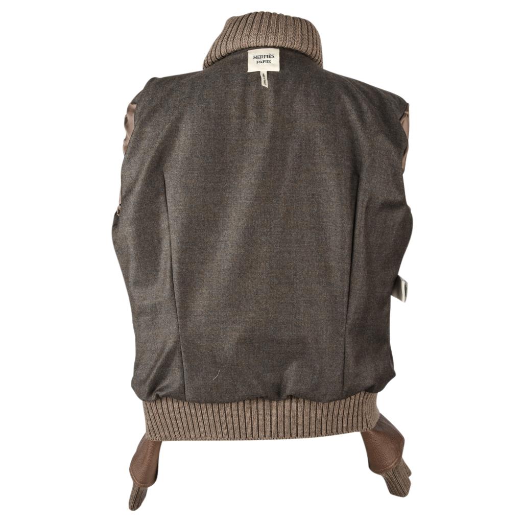Giacca Hermes Bomber in pelle di Bisonte Taupe 38 / 4 in vendita 4
