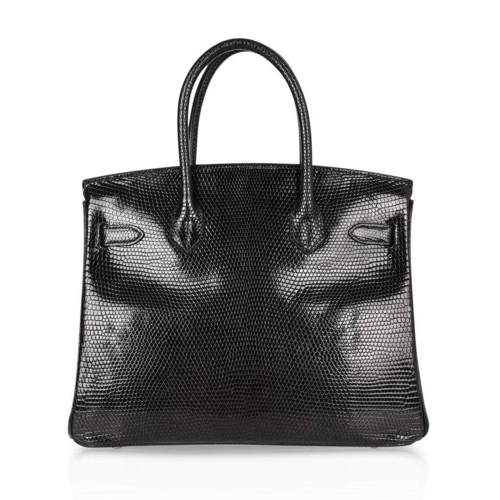 Hermes 30 Birkin Bag Black Lizard Gold Hardware SELTEN 5