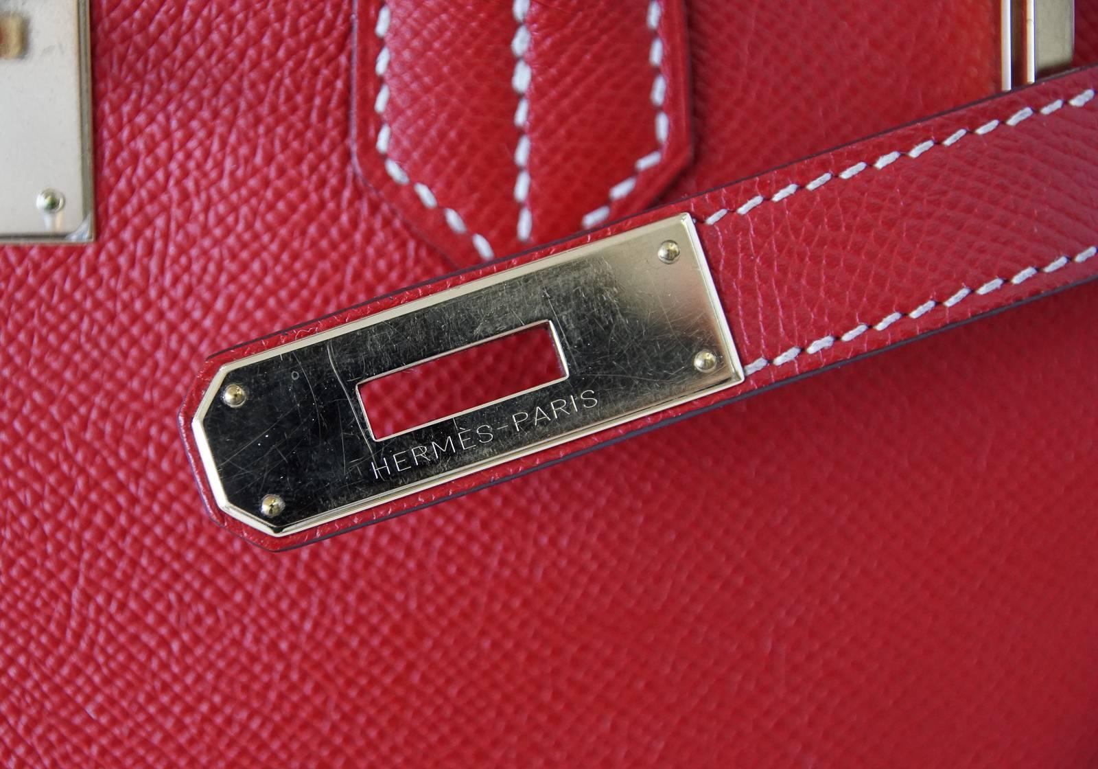 Women's Hermes Rouge Casaque Candy Limited Edition Epsom Birkin 35 Bag 