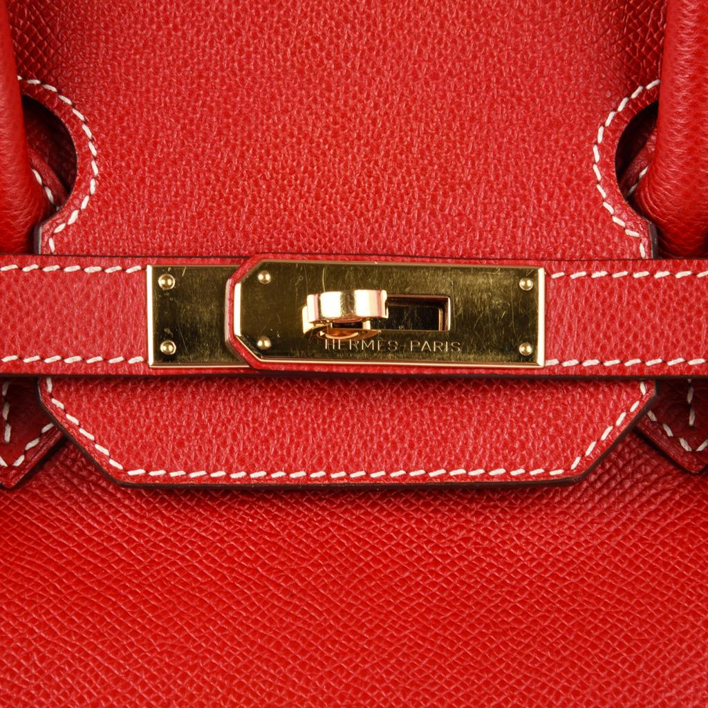 Hermes Rouge Casaque Candy Limited Edition Epsom Birkin 35 Bag  6