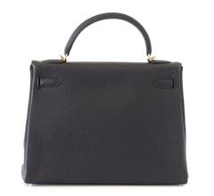HERMES KELLY Bag 32 Begehrte Black Togo Gold Hardware