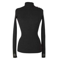 Chrome Hearts Top Cashmere Turtleneck Sterling Silver Buttons Leather Cross M