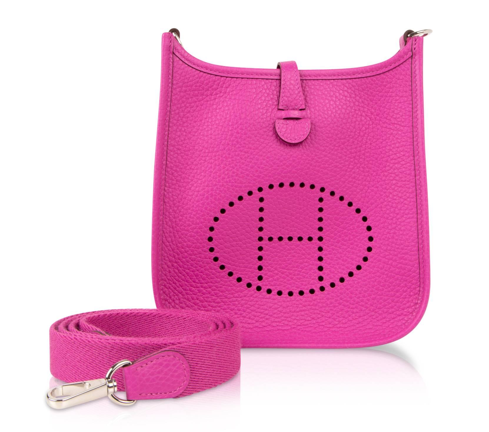 Women's Hermes Evelyne III TPM Bag Magnolia Pink Crossbody Clemence Palladium