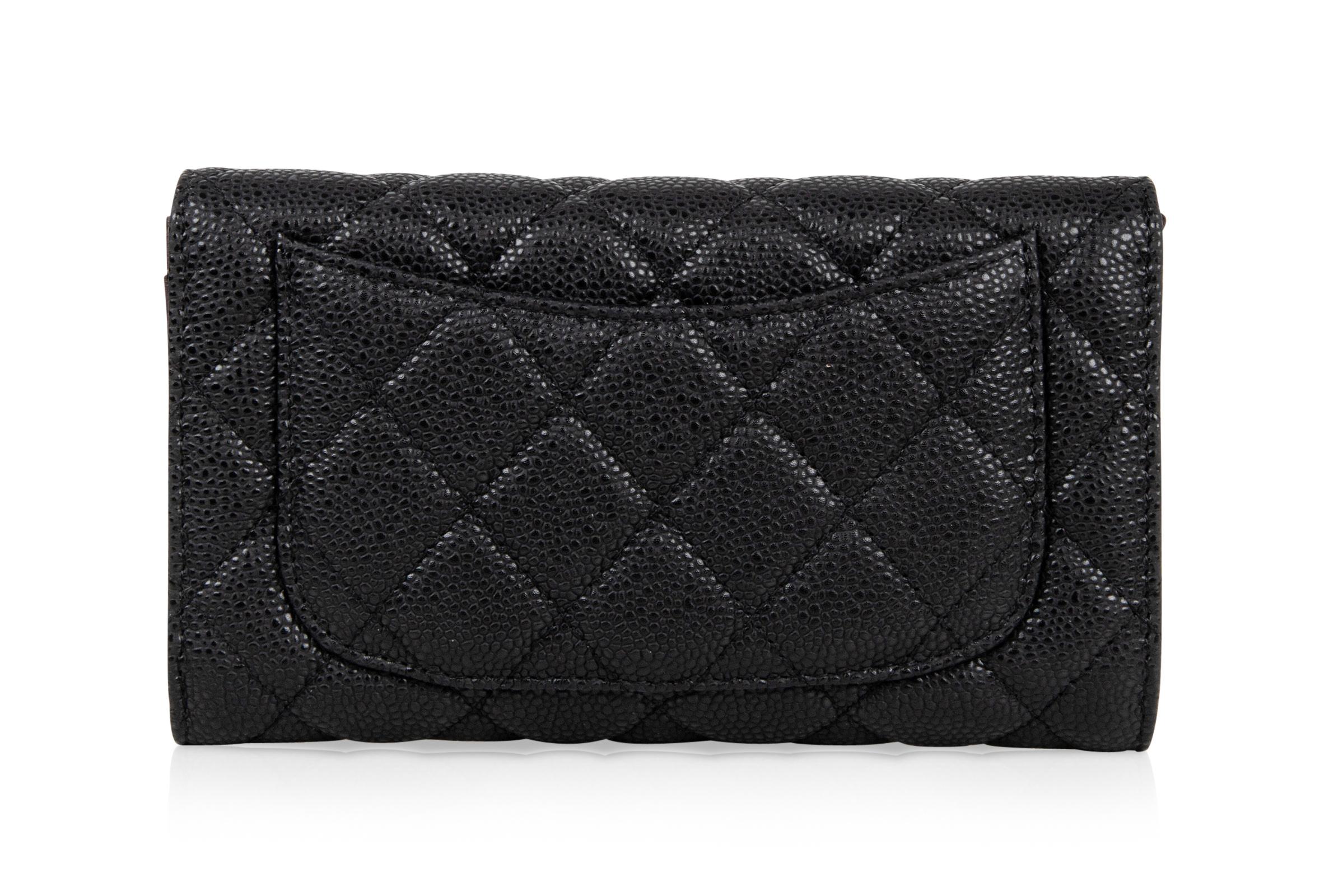 Chanel Wallet Classic Long Black Caviar Leather New 1