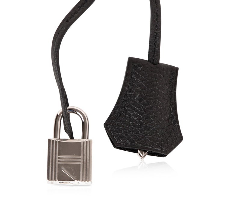Hermes Birkin 25 Noir Black Togo Palladium Hardware Handbag