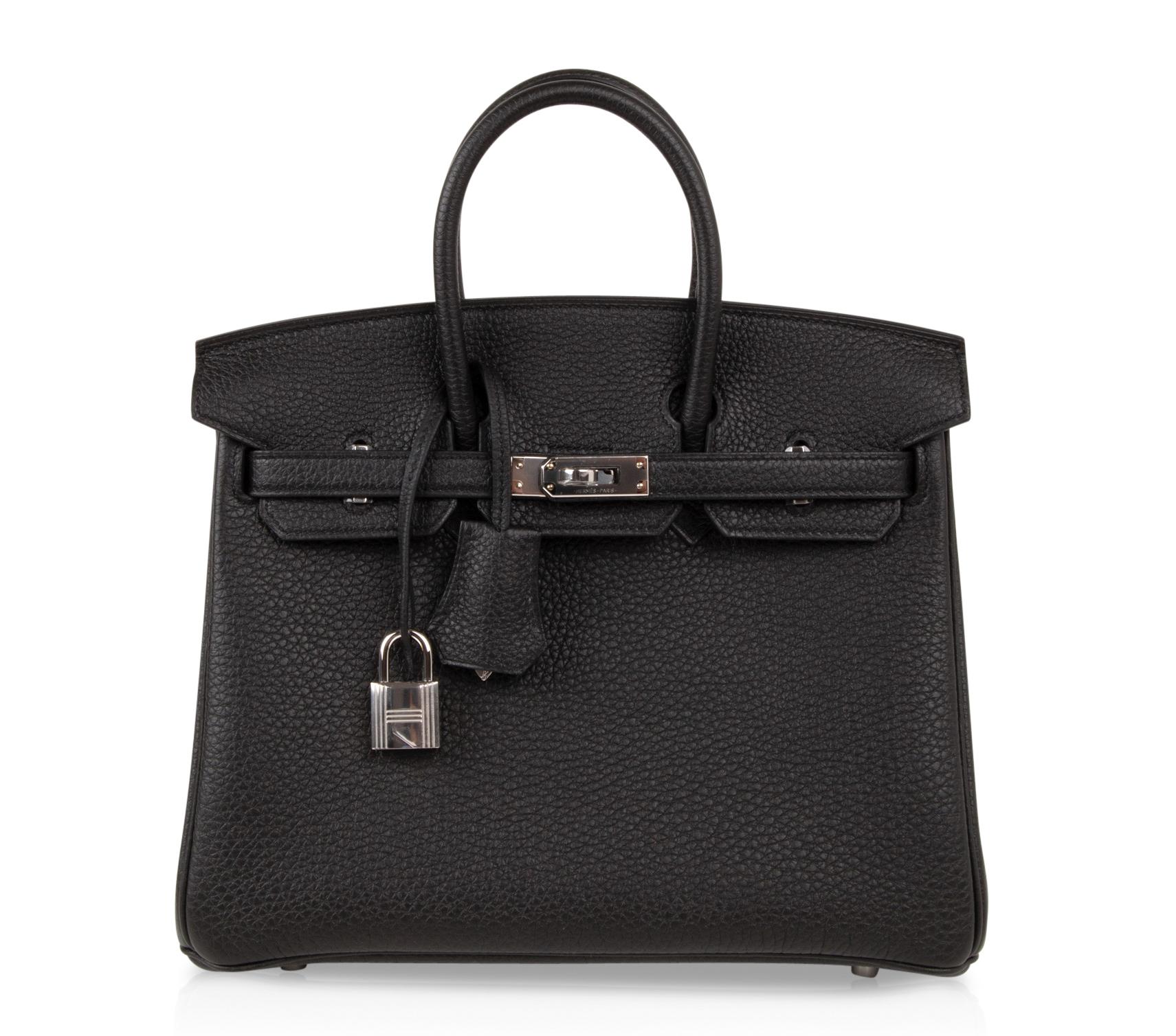 Women's Hermes Birkin 25 Bag Black Togo Palladium Hardware 