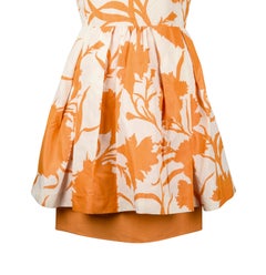 Christian Dior Dress Pencil Dress w/ Pleated Overlay Cotton / Silk 40 / 8