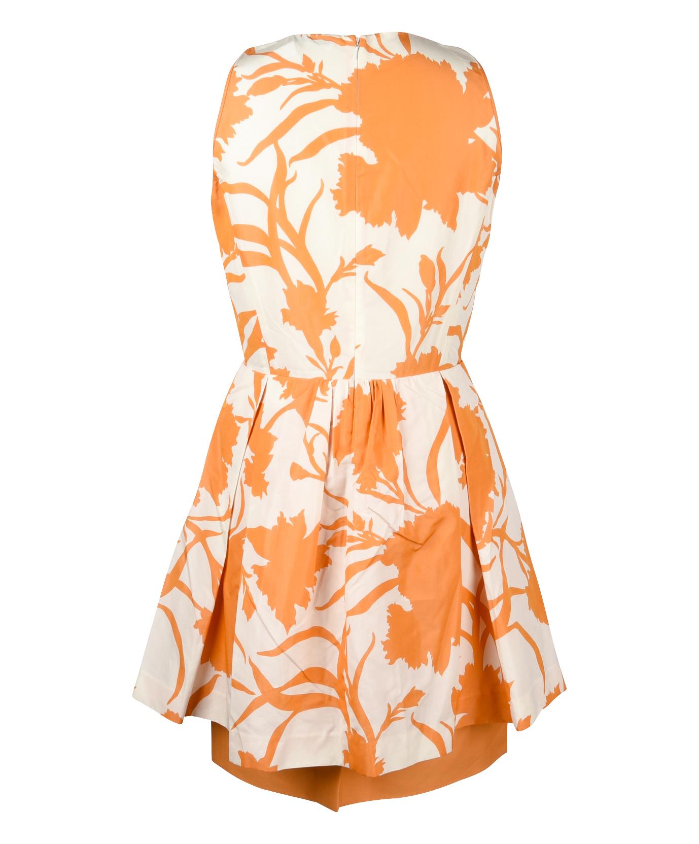 Orange Christian Dior Dress Pencil Dress w/ Pleated Overlay Cotton / Silk 40 / 8