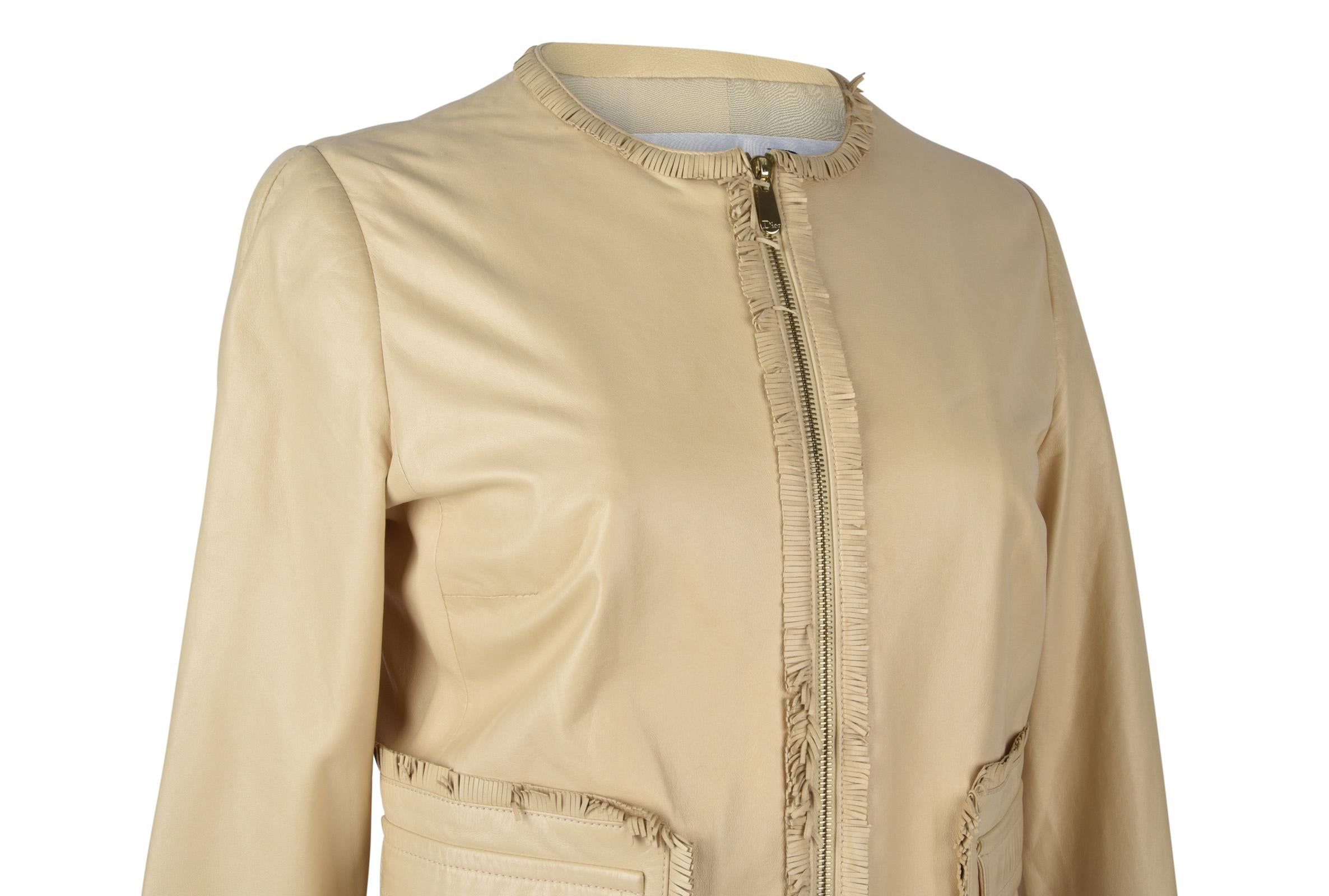 Women's Christian Dior Jacket Butter Lambskin Leather fits 6