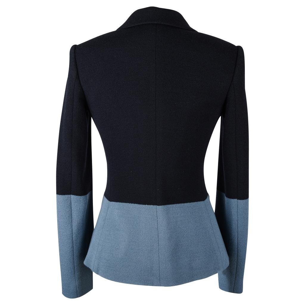The Row Jacket Rich Navy and Slate Blue Single Breast 4  2